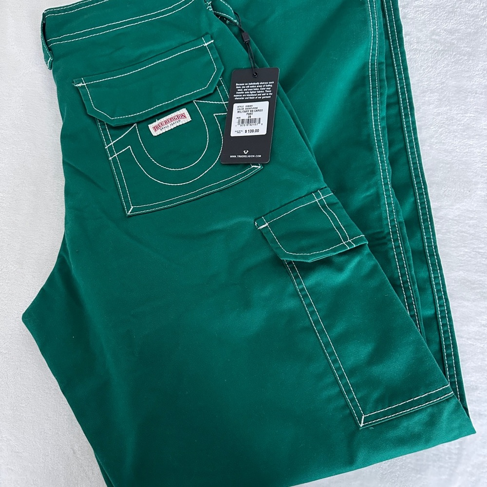 True Religion green Cargo pants